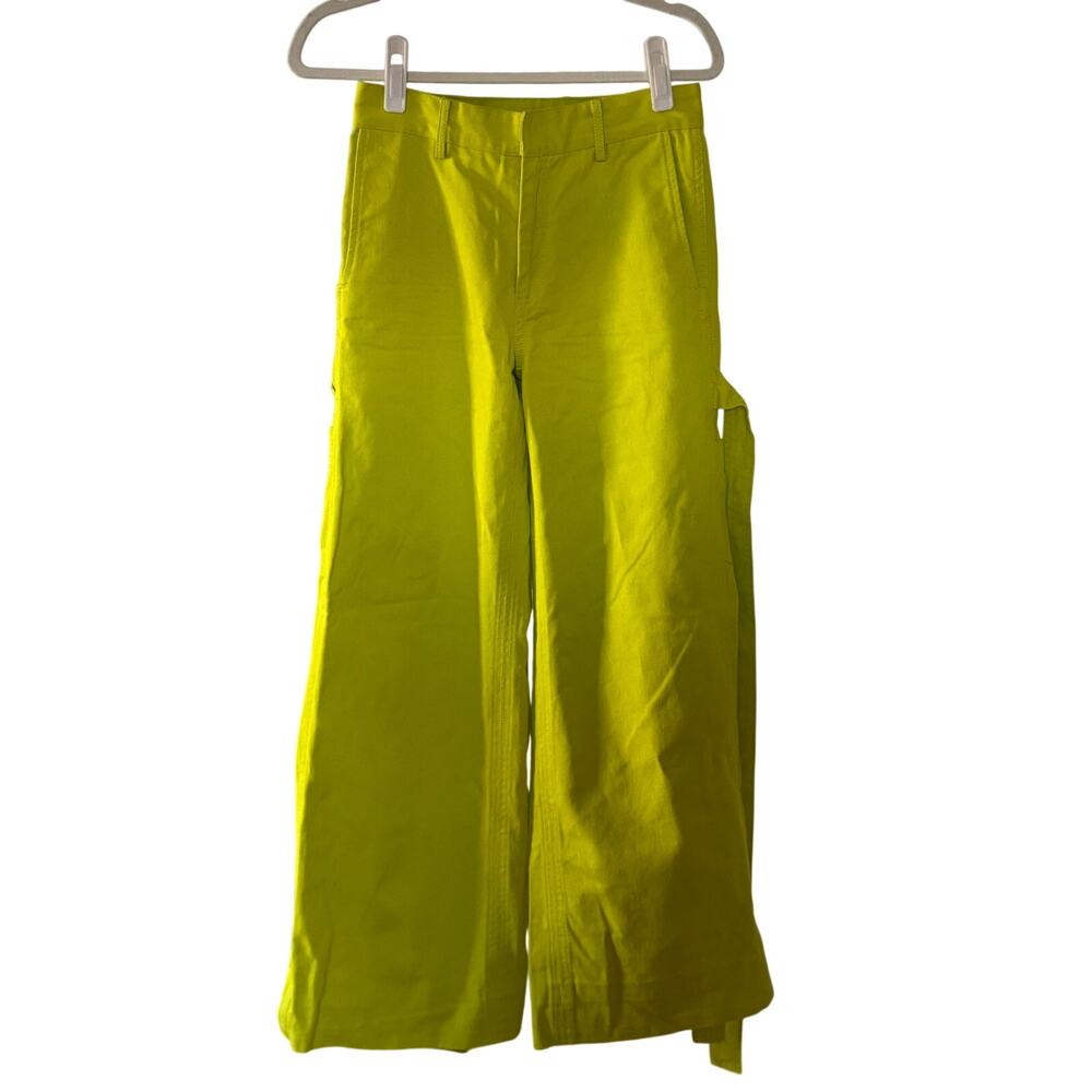 Matthew Adams Dolan Chartreuse Runway SS 19 Wide Leg Pant Oversized Bold - S/M